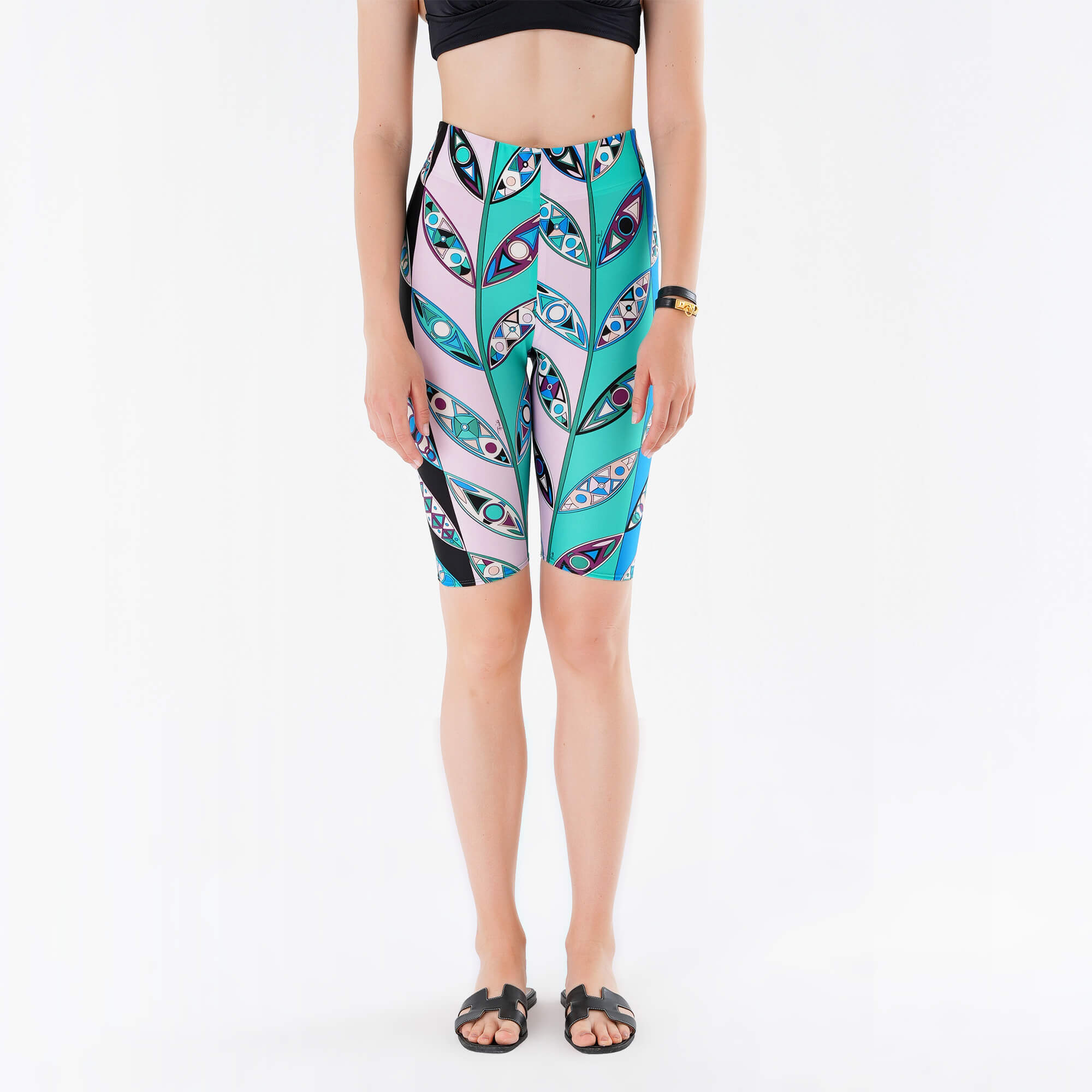 Emilio Pucci - Girandole Print Cropped Leggings M